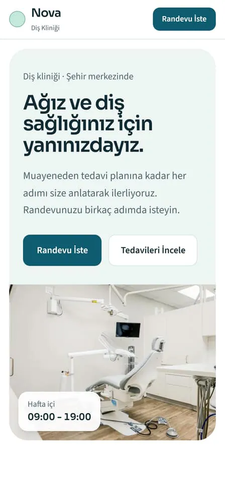 Diş Kliniği Nova örnek tasarımı